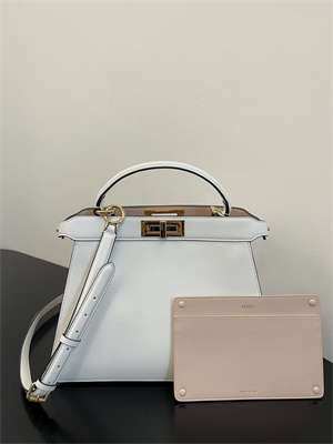 Fen.di PEEKABOO ICONIC ISEEU Medium leather bag White