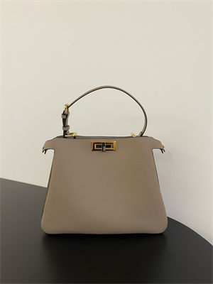 Fen.di Peekaboo Soft Medium Leather Bag Gray