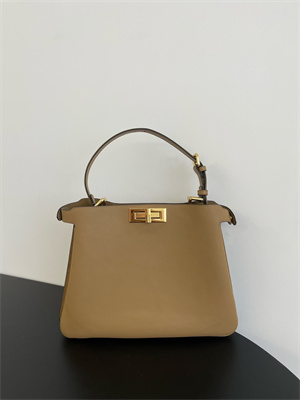 Fen.di Peekaboo Soft Medium Leather Bag Brown