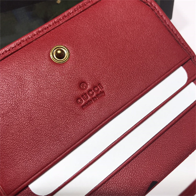 Gu.cci GG Marmont card case wallet Red Leather 466492