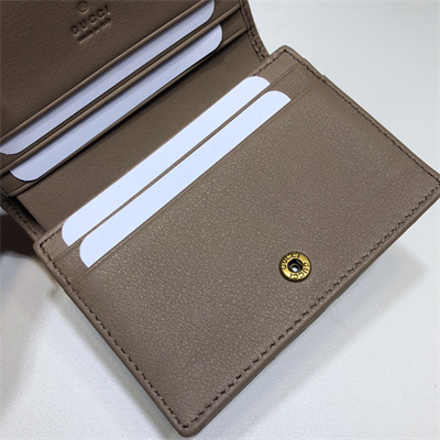 Gu.cci GG Marmont card case wallet Leather Chai 466492