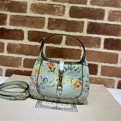 Gu.cci Jackie 1961 Mini Shoulder Bag Mint Leather With Printing 637091