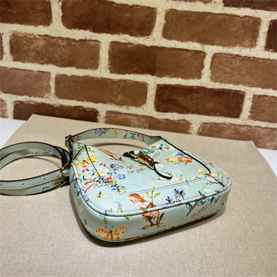 Gu.cci Jackie 1961 Mini Shoulder Bag Mint Leather With Printing 637091