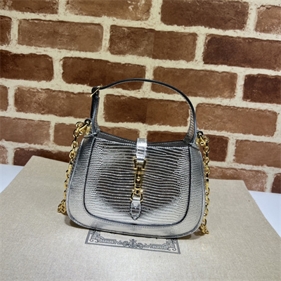 Gu.cci Jackie 1961 Mini Shoulder Bag Silver Leather 675799