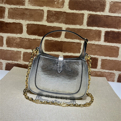 Gu.cci Jackie 1961 Mini Shoulder Bag Silver Leather 675799