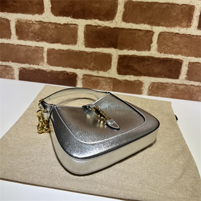 Gu.cci Jackie 1961 Mini Shoulder Bag Silver Leather 675799