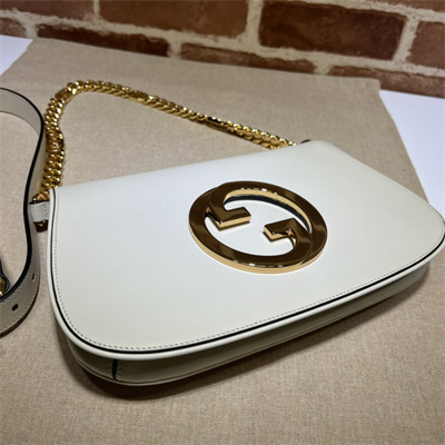 Gu.cci Blondie Shoulder Bag White Leather 699268
