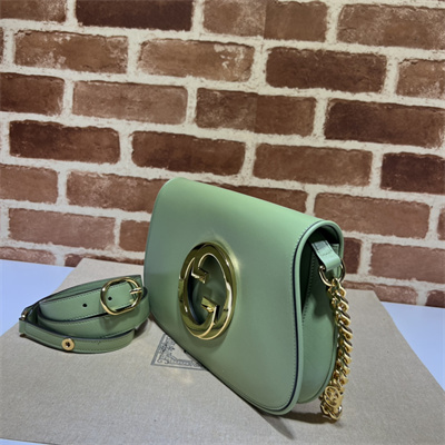 Gu.cci Blondie Shoulder Bag Green Leather 699268