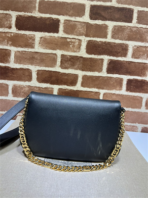 Gu.cci Blondie Shoulder Bag Black Leather 699268