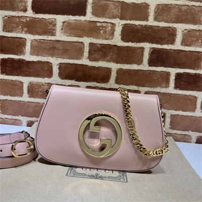 Gu.cci Blondie Shoulder Bag Pink Leather 699268