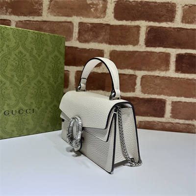 Gu.cci Dionysus Mini Top Handel Bag White Leather 752029