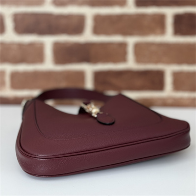 Gu.cci Jackie 1961 Small Shoulder Bag Rosso Ancora Red Natural Grain Leather 810232