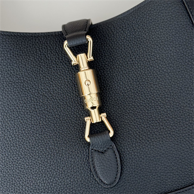 Gu.cci Jackie 1961 Small Shoulder Bag Black Natural Grain Leather 810232