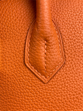 Bir.kin Bag TOGO Leather 25/30/35CM Gold/Silver Hardware In Orange Color HS