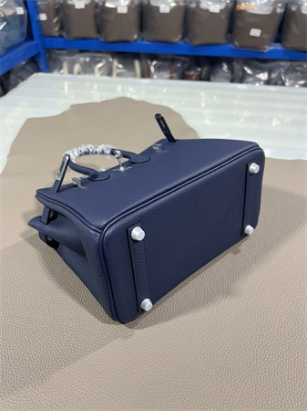 Bir.kin Bag TOGO Leather 25/30/35CM Gold/Silver Hardware In Dark Blue Color HS