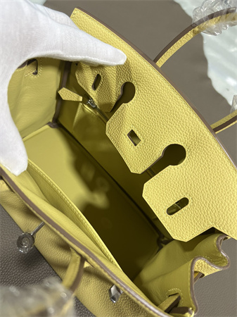 Bir.kin Bag TOGO Leather 25/30/35CM Gold/Silver Hardware In Jaune Poussin Color HS