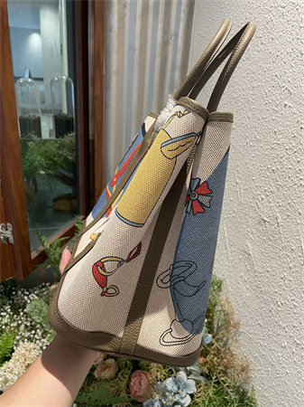 Her.mes  Garden Party 36CM Togo Leather and Graffiti Canvas HS