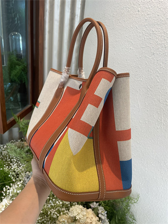 Her.mes  Garden Party 36CM Togo Leather and Graffiti Canvas HS