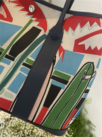 Her.mes  Garden Party 36CM Togo Leather and Graffiti Canvas HS