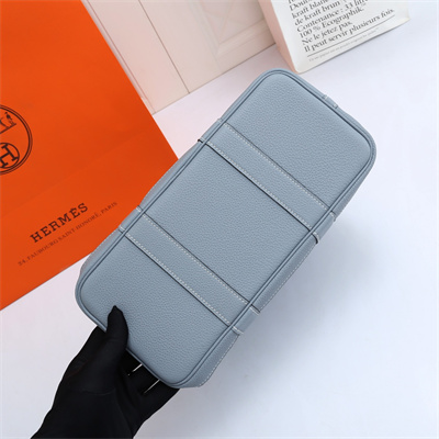Hermes Garden Party 30/36CM Calfskin Leather Bleu Lin