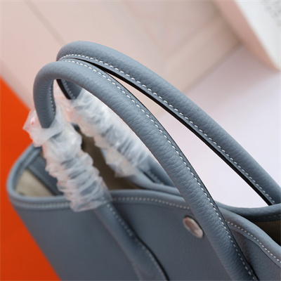 Hermes Garden Party 30/36CM Calfskin Leather Bleu Lin