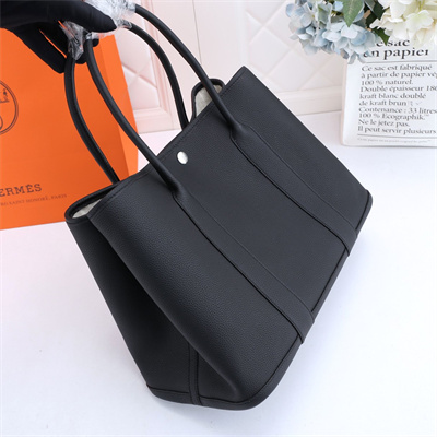 Hermes Garden Party 30/36CM Calfskin Leather Black