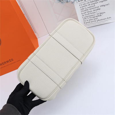Hermes Garden Party 30/36CM Calfskin Leather Craie