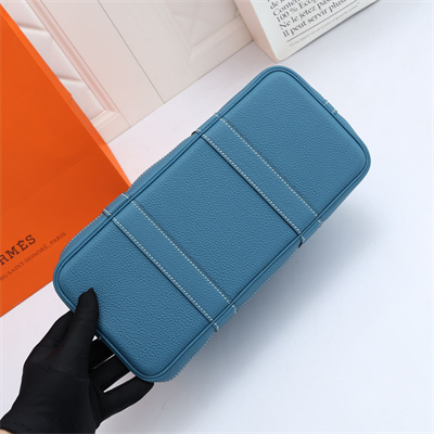 Hermes Garden Party 30/36CM Calfskin Leather Bley Jean