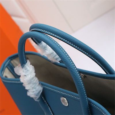 Hermes Garden Party 30/36CM Calfskin Leather Bley Jean