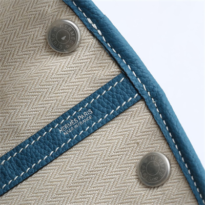 Hermes Garden Party 30/36CM Calfskin Leather Bley Jean