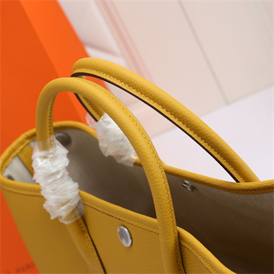 Hermes Garden Party 30/36CM Calfskin Leather Jaune Amber