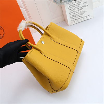 Hermes Garden Party 30/36CM Calfskin Leather Jaune Amber