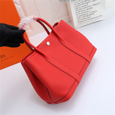 Hermes Garden Party 30/36CM Calfskin Leather Red