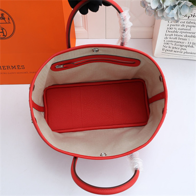 Hermes Garden Party 30/36CM Calfskin Leather Red