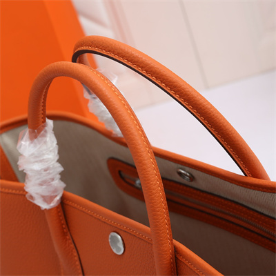 Hermes Garden Party 30/36CM Calfskin Leather Orange