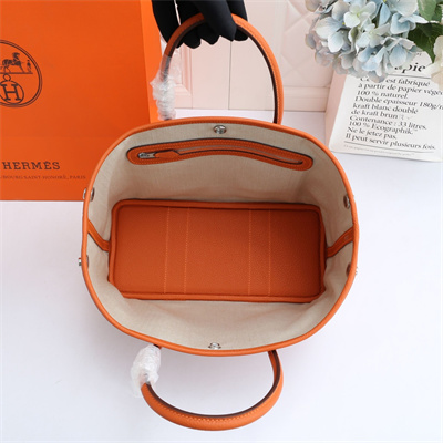 Hermes Garden Party 30/36CM Calfskin Leather Orange