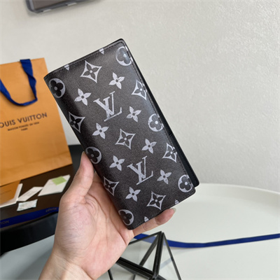 LV Brazza Wallet Brushed Monogram cowhide leather Black/White M11709