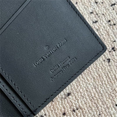 LV Brazza Wallet Brushed Monogram cowhide leather Black/White M11709