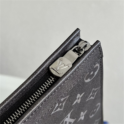 L.V Pochette Voyage MM Brushed Monogram cowhide leather Black/White M11764