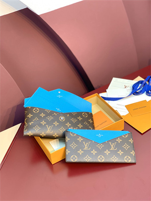 L.V Kirigami Organizer Monogram Canvas Gaston Blue Pink M12359