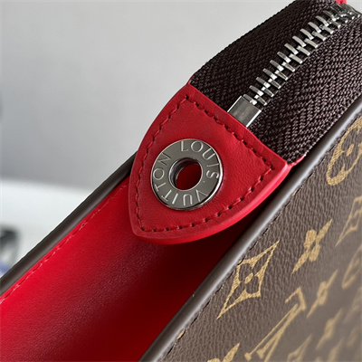 L.V Pochette Voyage MM Monogram Canvas Red  M12820