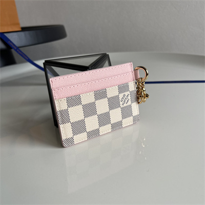 L.V Charms Card Holder Damier Azur Pink M82739