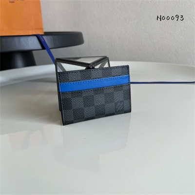 L.V Double Card Holder Damier Graphite coated canvas Indigo Blue N00093