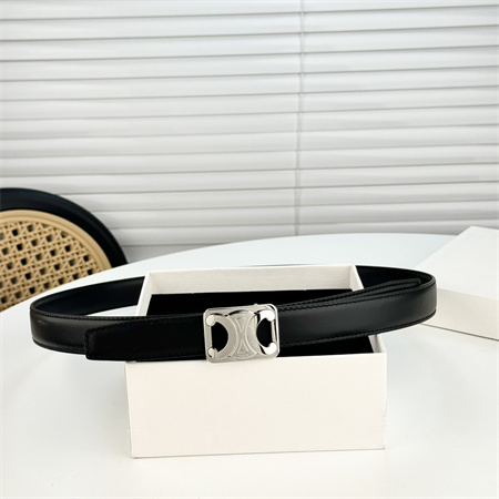 Celine MEDIUM REVERSIBLE FRAMED TRIOMPHE BELT 25MM in TAURILLON AND NATURAL CALFSKIN Black