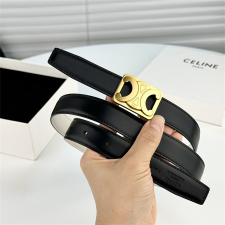 Celine MEDIUM REVERSIBLE FRAMED TRIOMPHE BELT 25MM in TAURILLON AND NATURAL CALFSKIN White/Black