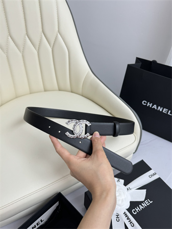 Chanel Belts In Calfskin 30MM Gold/Silver Hardware Black