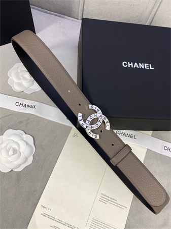 Chanel Belts In Calfskin 30MM Gold/Silver Hardware Etoupe