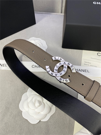 Chanel Belts In Calfskin 30MM Gold/Silver Hardware Etoupe