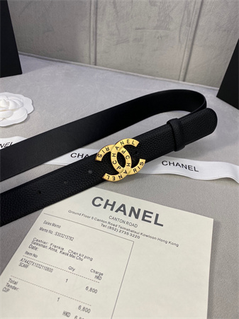 Chanel Belts In Calfskin 30MM Gold/Silver Hardware Black