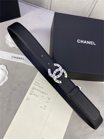 Chanel Belts In Calfskin 30MM Gold/Silver Hardware Black